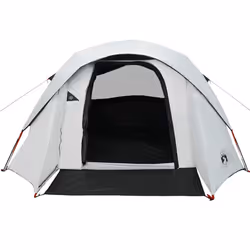vidaXL Camping Tent Cabin 4-Person Grey and Orange Waterproof tent - white blackout - Additional view 4