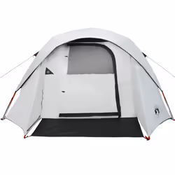 vidaXL Camping Tent Cabin 4-Person Grey and Orange Waterproof tent - white blackout - Additional view 5