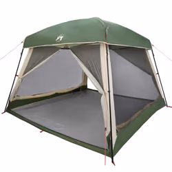 vidaXL Family Tent Cabin 6-Person Grey and Orange Waterproof tent garden tent - green