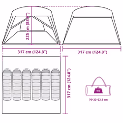 vidaXL Family Tent Cabin 6-Person Grey and Orange Waterproof tent garden tent - green
