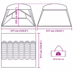 vidaXL Family Tent Cabin 6-Person Grey and Orange Waterproof tent garden tent - blue