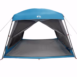 vidaXL Family Tent Cabin 6-Person Grey and Orange Waterproof tent garden tent - blue - Additional view 4