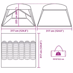 vidaXL Family Tent Cabin 6-Person Grey and Orange Waterproof tent garden tent - grey and orange
