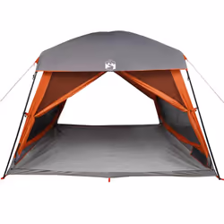 vidaXL Family Tent Cabin 6-Person Grey and Orange Waterproof tent garden tent - grey and orange - Additional view 4
