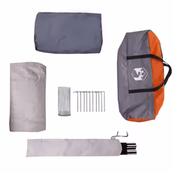 vidaXL Family Tent Cabin 6-Person Grey and Orange Waterproof tent garden tent - grey and orange - Additional view 8