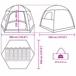 vidaXL Family Tent Igloo 6-Person Green Waterproof tent garden tent - green - Additional view 3