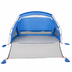 vidaXL Beach Tent 2-Person Grey Waterproof tent garden tent outdoor shelter - azure blue - Additional view 4