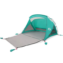 vidaXL Beach Tent 2-Person Grey Waterproof tent garden tent outdoor shelter - sea green