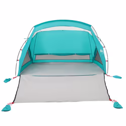 vidaXL Beach Tent 2-Person Grey Waterproof tent garden tent outdoor shelter - sea green - Additional view 4
