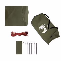 vidaXL Camping Tarp Outdoor Tarpaulin Shelter Sunshade Tent Tarp Waterproof - olive green, 306 x 306 cm - Additional view 9