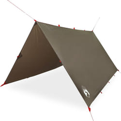 vidaXL Camping Tarp Outdoor Tarpaulin Shelter Sunshade Tent Tarp Waterproof - brown, 306 x 306 cm