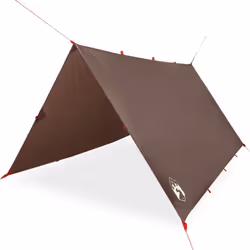 vidaXL Camping Tarp Outdoor Tarpaulin Shelter Sunshade Tent Tarp Waterproof - brown, 366 x 306 cm