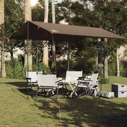 vidaXL Camping Tarp Outdoor Tarpaulin Shelter Sunshade Tent Tarp Waterproof - brown, 366 x 306 cm