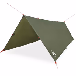 vidaXL Camping Tarp Outdoor Tarpaulin Shelter Sunshade Tent Tarp Waterproof - olive green, 406 x 306 cm