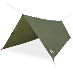 vidaXL Camping Tarp Outdoor Tarpaulin Shelter Sunshade Tent Tarp Waterproof - olive green, 406 x 306 cm