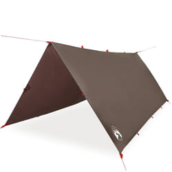 vidaXL Camping Tarp Outdoor Tarpaulin Shelter Sunshade Tent Tarp Waterproof - brown, 406 x 306 cm