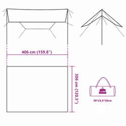 vidaXL Camping Tarp Outdoor Tarpaulin Shelter Sunshade Tent Tarp Waterproof - camouflage, 406 x 306 cm