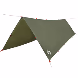 vidaXL Camping Tarp Outdoor Tarpaulin Shelter Sunshade Tent Tarp Waterproof - olive green, 506 x 306 cm