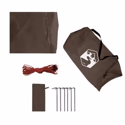 vidaXL Camping Tarp Outdoor Tarpaulin Shelter Sunshade Tent Tarp Waterproof - brown, 506 x 306 cm - Additional view 9