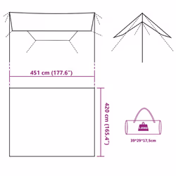 vidaXL Camping Tarp Outdoor Tarpaulin Shelter Sunshade Tent Tarp Waterproof - camouflage, 451 x 420 cm