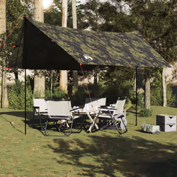 vidaXL Camping Tarp Tarpaulin Shelter Outdoor Sunshade Tent Tarp Waterproof - camouflage