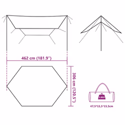 vidaXL Camping Tarp Tarpaulin Shelter Sunshade Tent Tarp Camouflage Waterproof - camouflage