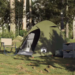 vidaXL Camping Tent 4 Persons Portable Outdoor Hiking Dome Tent Waterproof - olive green, 2-person