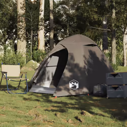 vidaXL Camping Tent 4 Persons Portable Outdoor Hiking Dome Tent Waterproof - brown, 2-person