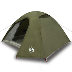 vidaXL Camping Tent 4 Persons Portable Outdoor Hiking Dome Tent Waterproof - olive green, 3-person