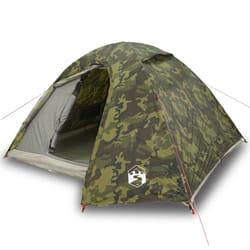 vidaXL Camping Tent 4 Persons Portable Outdoor Hiking Dome Tent Waterproof - camouflage, 3-person