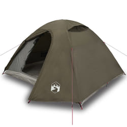 vidaXL Camping Tent 4 Persons Portable Outdoor Hiking Dome Tent Waterproof - brown, 4-person