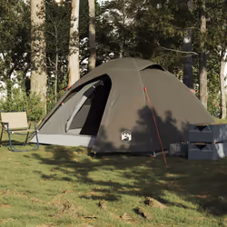 vidaXL Camping Tent 4 Persons Portable Outdoor Hiking Dome Tent Waterproof - brown, 4-person - Additional view 2