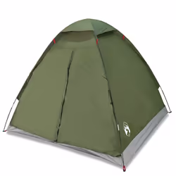 vidaXL Camping Tent Dome 4-Person Camouflage Waterproof tent camping shelter - olive green, 2-person