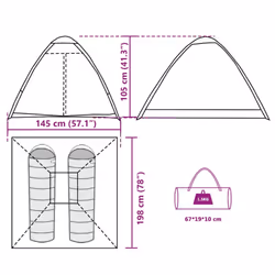 vidaXL Camping Tent Dome 4-Person Camouflage Waterproof tent camping shelter - olive green, 2-person