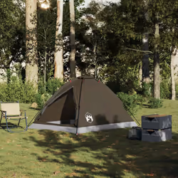 vidaXL Camping Tent Dome 4-Person Camouflage Waterproof tent camping shelter - brown, 2-person
