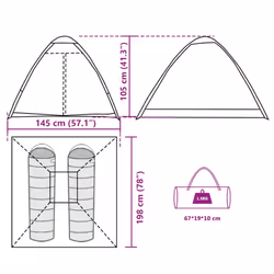 vidaXL Camping Tent Dome 4-Person Camouflage Waterproof tent camping shelter - brown, 2-person