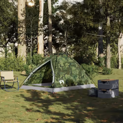 vidaXL Camping Tent Dome 4-Person Camouflage Waterproof tent camping shelter - camouflage, 2-person
