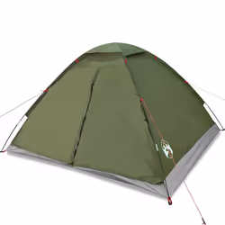 vidaXL Camping Tent Dome 4-Person Camouflage Waterproof tent camping shelter - olive green, 4-person