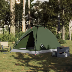 vidaXL Camping Tent Dome 4-Person Camouflage Waterproof tent camping shelter - olive green, 4-person