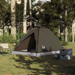 vidaXL Camping Tent Dome 4-Person Camouflage Waterproof tent camping shelter - brown, 4-person