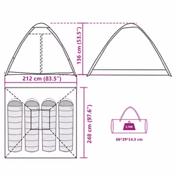 vidaXL Camping Tent Dome 4-Person Camouflage Waterproof tent camping shelter - brown, 4-person