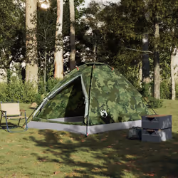 vidaXL Camping Tent Dome 4-Person Camouflage Waterproof tent camping shelter - camouflage, 4-person