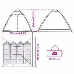 vidaXL Camping Tent Dome 4-Person Camouflage Waterproof tent camping shelter - camouflage, 4-person