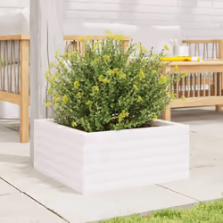 vidaXL Garden Planter Outdoor Flower Pot Planter Pot White Solid Wood Pine - Additional view 2