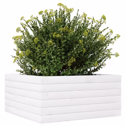 vidaXL Garden Planter Outdoor Flower Pot Planter Pot White Solid Wood Pine - Additional view 3