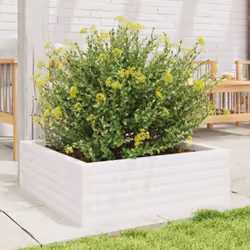 vidaXL Garden Planter Outdoor Flower Pot Planter Pot White Solid Wood Pine - Additional view 2