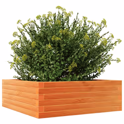 vidaXL Garden Planter Outdoor Flower Pot Planter Pot Wax Brown Solid Wood Pine