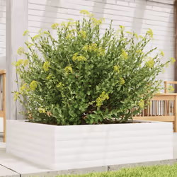 vidaXL Garden Planter White 80x80x23 cm Solid Wood Pine