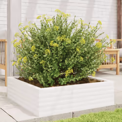 vidaXL Garden Planter White 80x80x23 cm Solid Wood Pine