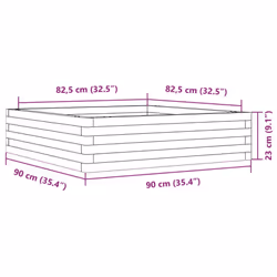 vidaXL Garden Planter Outdoor Flower Pot Planter Pot Wax Brown Solid Wood Pine - white, 90 x 90 x 23 cm - Additional view 9